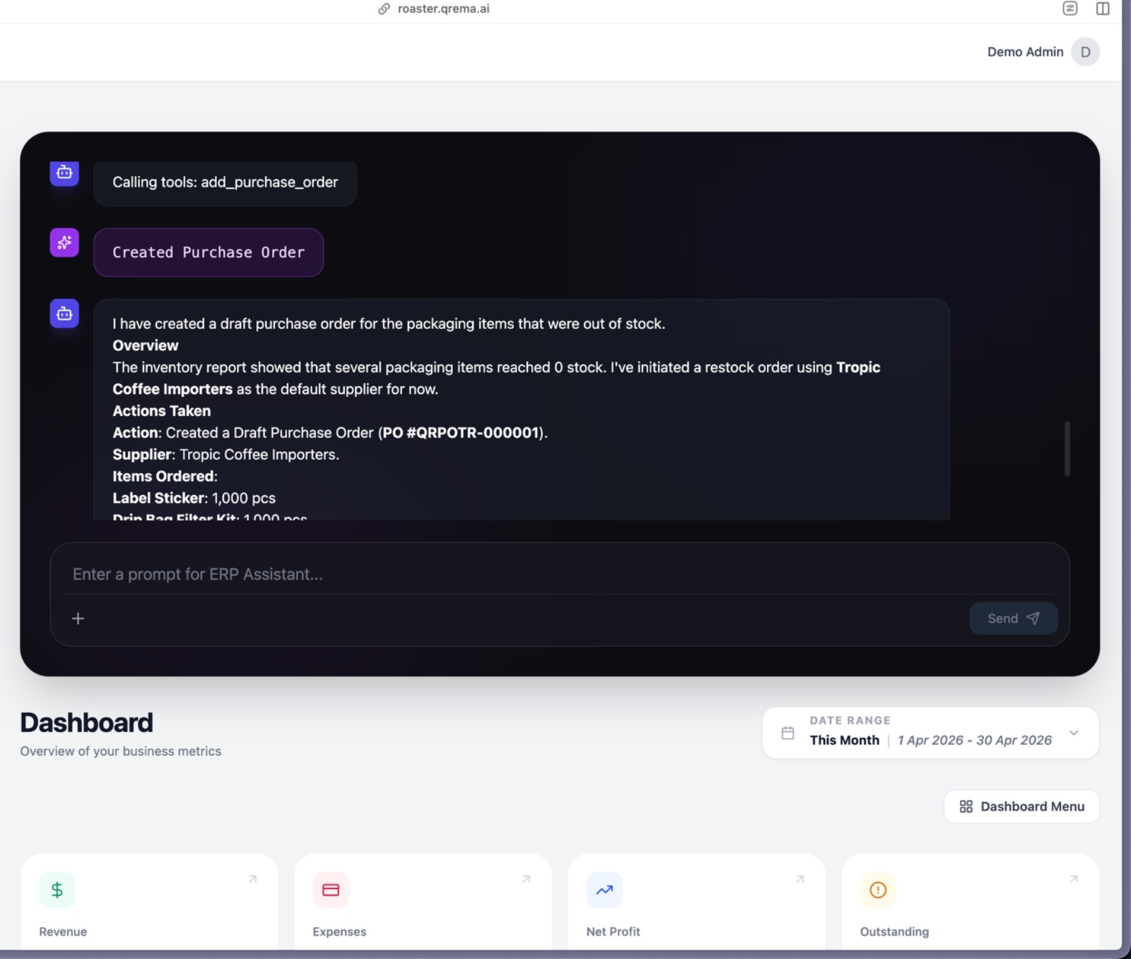 AI Assistant on the Dashboard