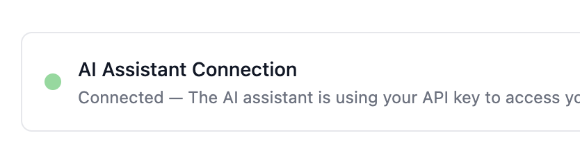 AI Assistant connected status